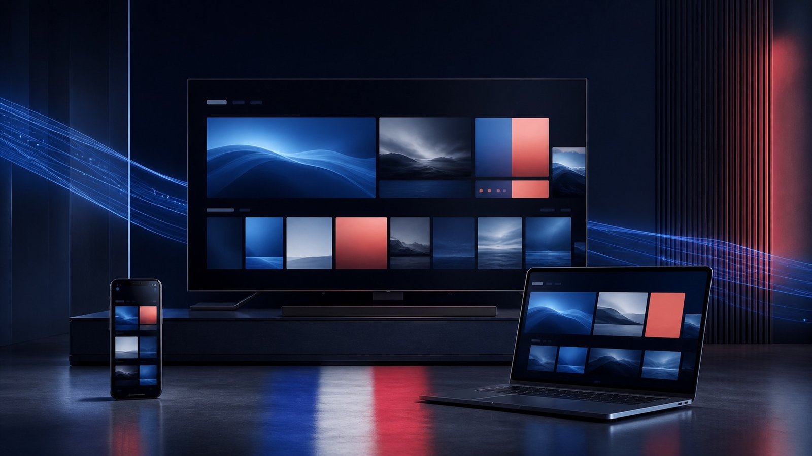 Televisore con schermata illustrativa di Smarters Pro e credenziali completamente nascoste — installare IPTV Smarters Pro